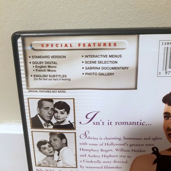 Sabrina Movie 1954 DVD (2001 Commemorative), Audrey Hepburn, Humphrey Bogart - Picture 3 of 4